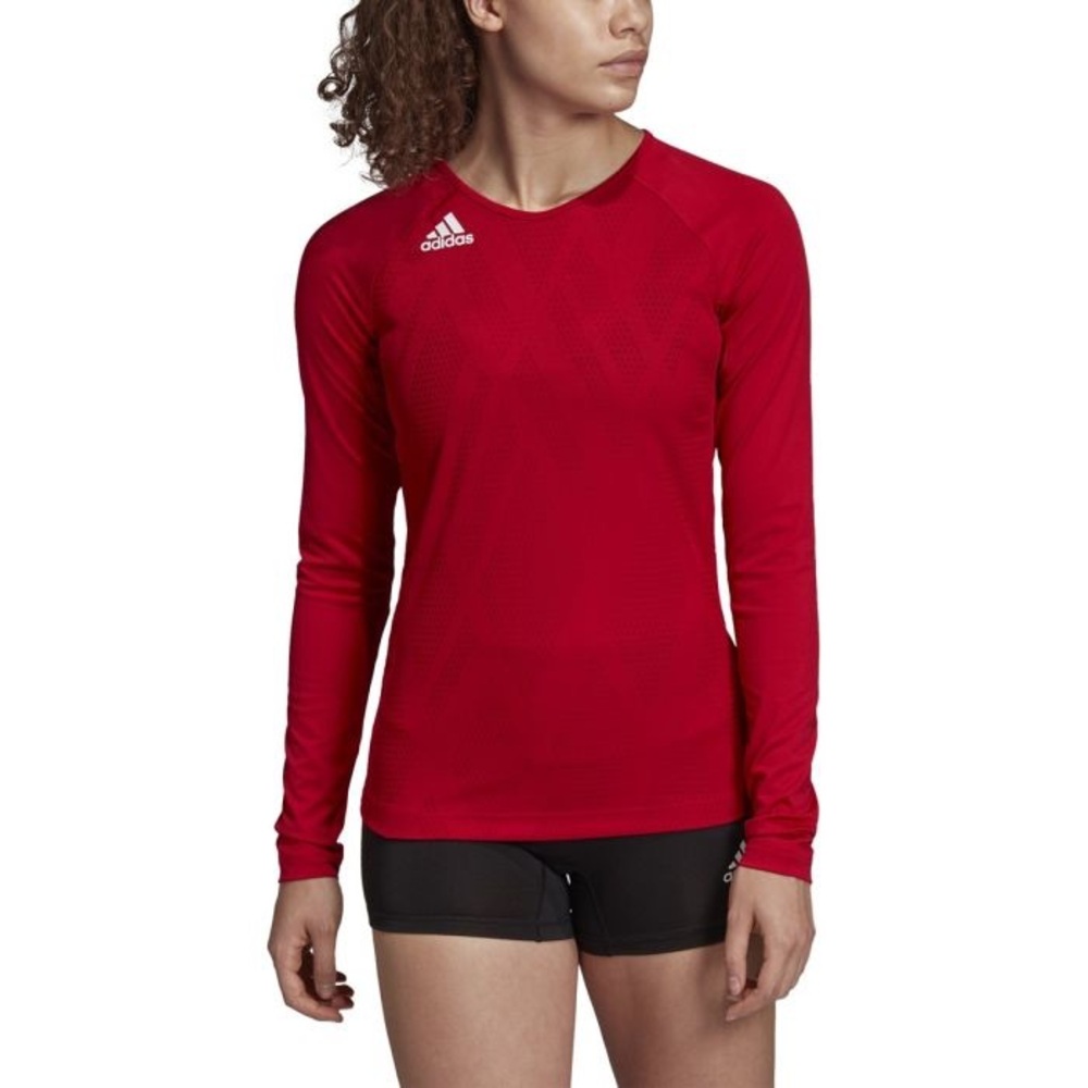 Adidas Women's Vibrant Red Long Sleeve Tee